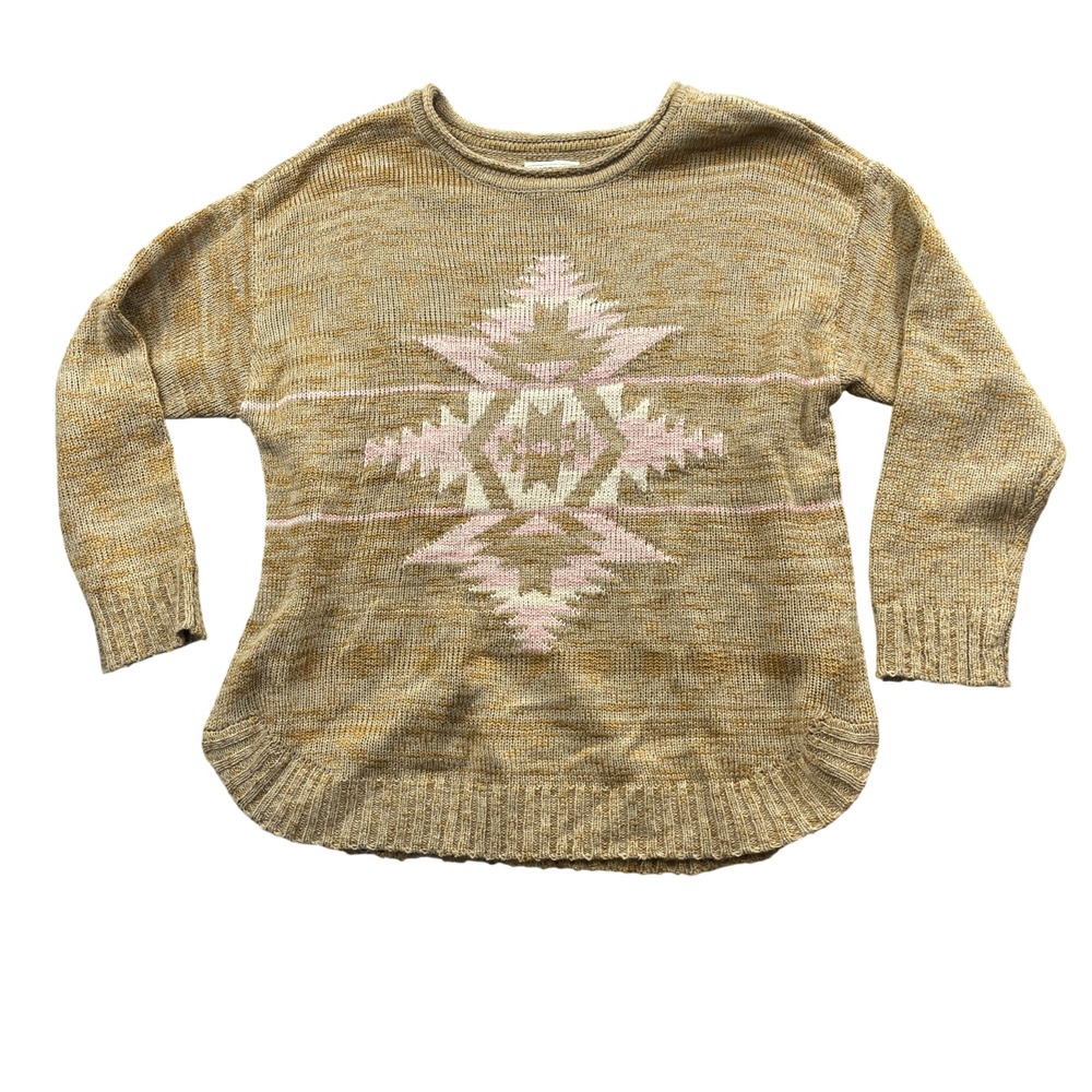Ariat XXL Women's Warrior First Date Dijon Sweater 100% Acrylic Aztec Design